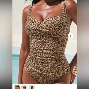 Fashion Nova Leopard Print One Piece Swimsuit